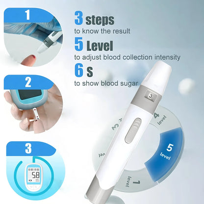 Medidor de Glucosa en Sangre Digital con 50 Tiras y Lancetas Estériles – Kit Completo para Monitoreo en Casa