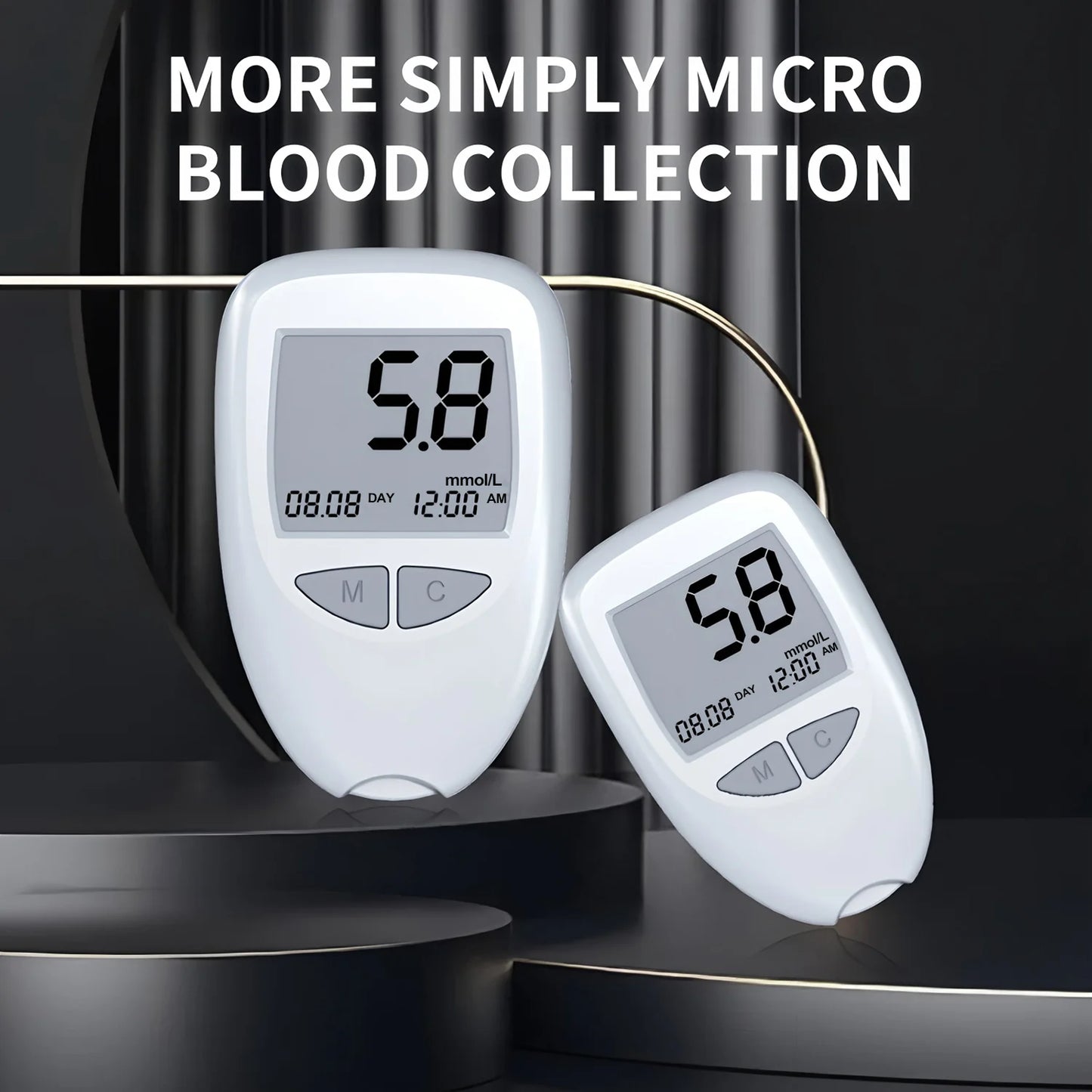 Medidor de Glucosa en Sangre Digital con 50 Tiras y Lancetas Estériles – Kit Completo para Monitoreo en Casa